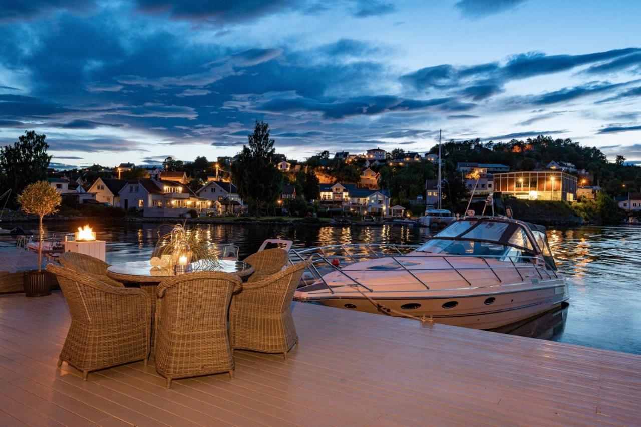 Luxurious Boathouse With Private Dock In The Best Location In Арендал Екстериор снимка