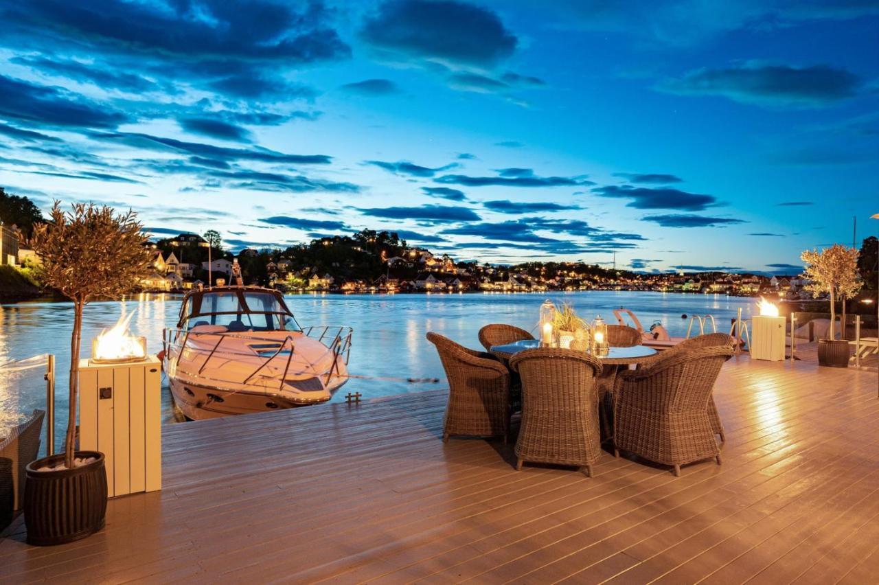 Luxurious Boathouse With Private Dock In The Best Location In Арендал Екстериор снимка
